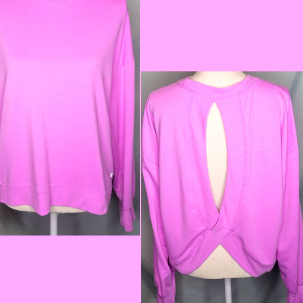 Alana Yoga Wear Lilac sweatshirt WithDetail Back Opening Size Large